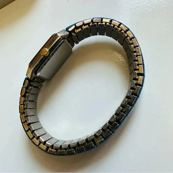 Blue Lapis Lazuli Gemstone 100% Stainless Steel Stretch Watch - Picture 4 of 5